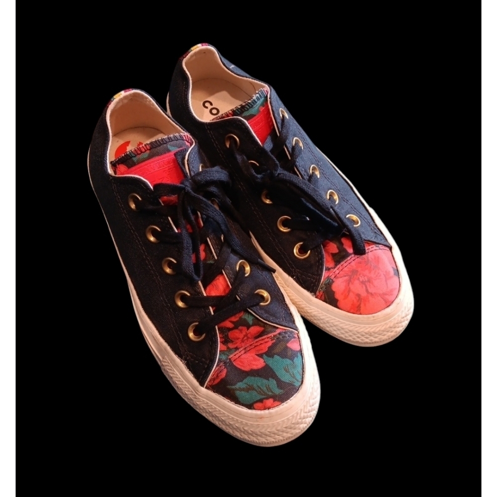 CONVERSE ALL STAR Skate VALENTINE ROSES Black Sneaker Athletic Shoes Sz 6